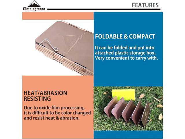 CAMPINGMOON 5.5 inch High Camping Stove Windshield with Storage Box YD-8
