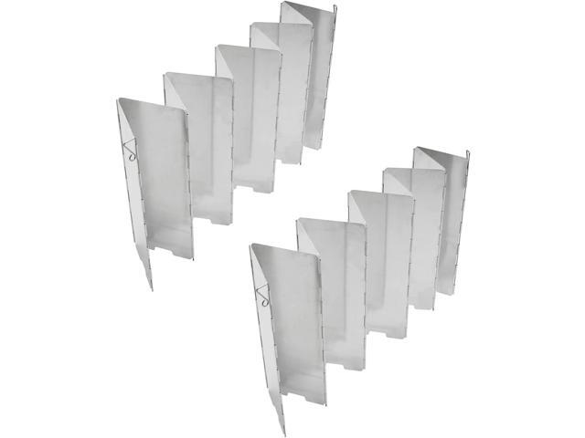 2pcs Camping Stove Windscreen Wind Shield 10 Panels Aluminium Alloy Folding Wind Screen for Stove Camping Backpacking Hiking Picnicking