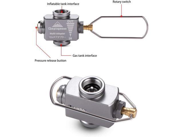 Campingmoon Gas Canister Refill Adapter, Portable Outdoor Gas Saver Lindal Valve Canister Shifter, Camping Canister Vent Valve, Z15