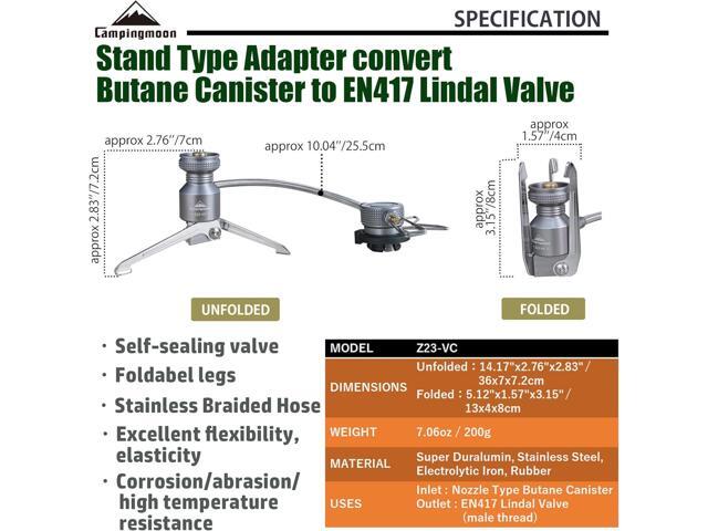 Butane Adapter Stand Type Remote Stove for Camping Backpacking Butane Gas Fuel Canister w/hose Z23-VC