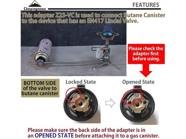 Butane Adapter Stand Type Remote Stove for Camping Backpacking Butane Gas Fuel Canister w/hose Z23-VC