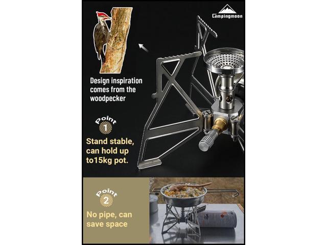 CAMPINGMOON Butane Camping Stove Portable Regulator Single Burner w/Storage Bag XD-3 (Silver w/o igniter)