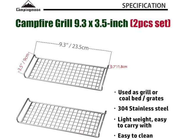 CAMPINGMOON 304 Stainless Steel Cooking Grates for Camping Stove Grill Campfire Open Fire MTG-G,MTG-2G,MTG-JS,MTG-JL