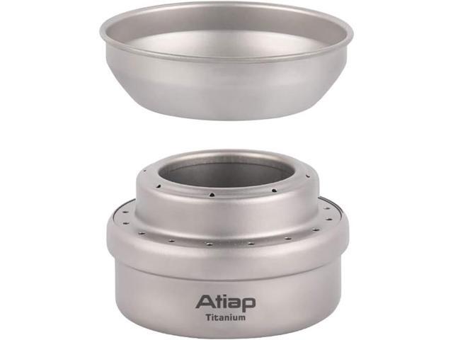 Alcohol Stove with Cover Titanium Portable Camping Backpacking Hiking Stove with Carry Bag (Stove+Cover)