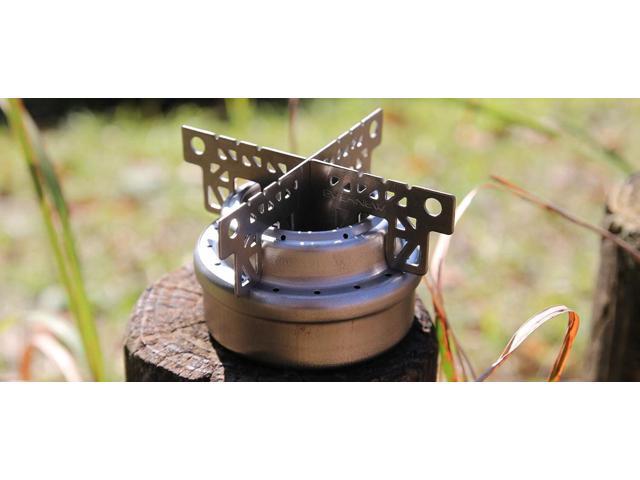 Evernew Titanium Alcohol Stove Cross Stand, Sand Leather