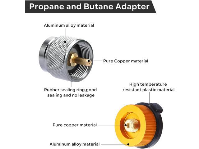 SAN LIKE 3PCS Camping Stove Gas Adapter Propane Isobutane Butane Refill Gas Adapters Set Propane to Butane Adapter Outdoor Camp Fuel Canister...