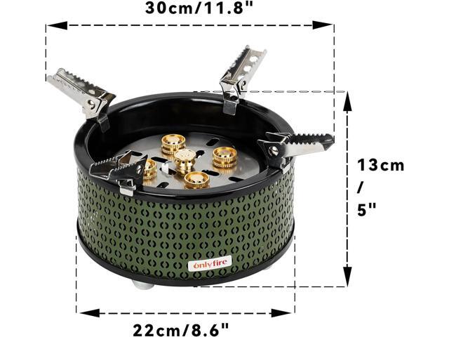 ONLYFIRE Portable Camping Gas Stove with Storage Bag & Foldable Brackets, 5 Burners Camp Stove 3 Fuels Adapters for Isobutane and Propane, For...