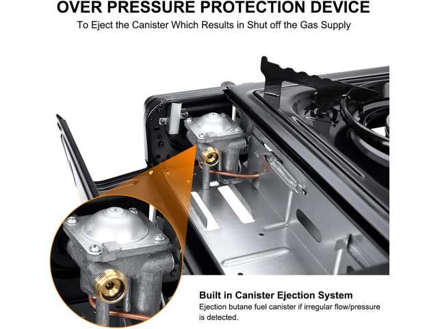 Camplux Dual Fuel Propane & Butane Stove with Carrying Case, Portable Camping Stoves with CSA Certification