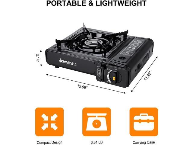 Camplux Dual Fuel Propane & Butane Stove with Carrying Case, Portable Camping Stoves with CSA Certification