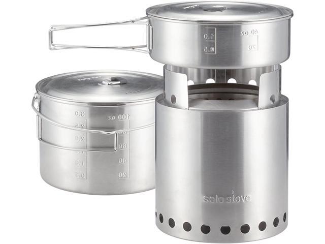 Solo Stove Campfire 2 Pot Set Combo - 4+ Person Wood Burning Camping Stove Outdoor Kitchen Kit for Backpacking Camping Survival NO Batteries or...