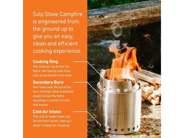 Solo Stove Campfire 2 Pot Set Combo - 4+ Person Wood Burning Camping Stove Outdoor Kitchen Kit for Backpacking Camping Survival NO Batteries or...