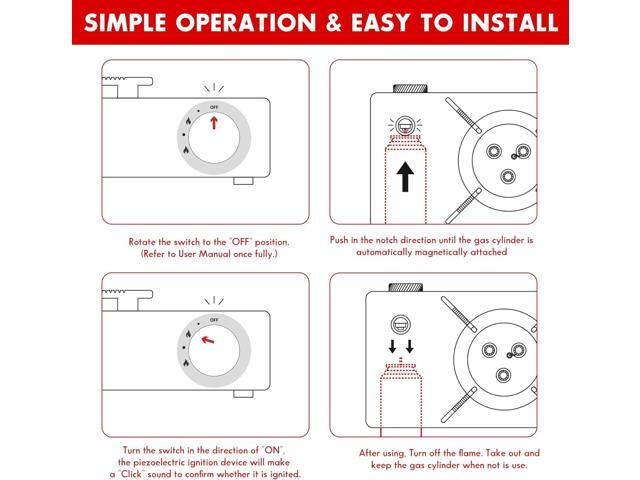 McKay Camping Stove with Carry Case Extra High Output, Single Burner Butane Stove Hiking & Camping Accessories, Emergency Preparedness Portable...