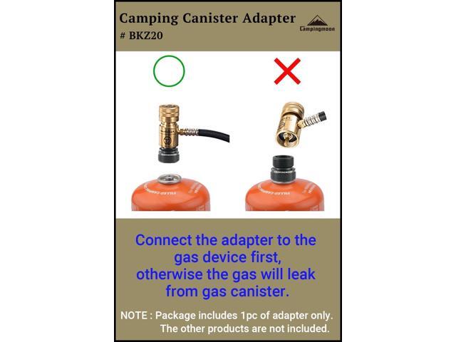 CAMPINGMOON Camping Canister Propane Gas Stove Grill Adapter, Input: EN417 Lindal Valve Canister, Output: CGA 600 Connection BKZ20 (Black CGA 600...