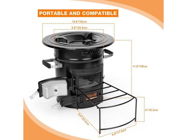 Onlyfire Camping Rocket Stove Outdoor Portable Wood Burning Camp Stove with High Fuel Efficiency, Real Campfire Stove for Outside Bonfire, Patio &...