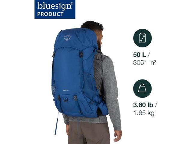 Osprey Rook 50L Men's Backpacking Backpack, Astology Blue/Blue Flame
