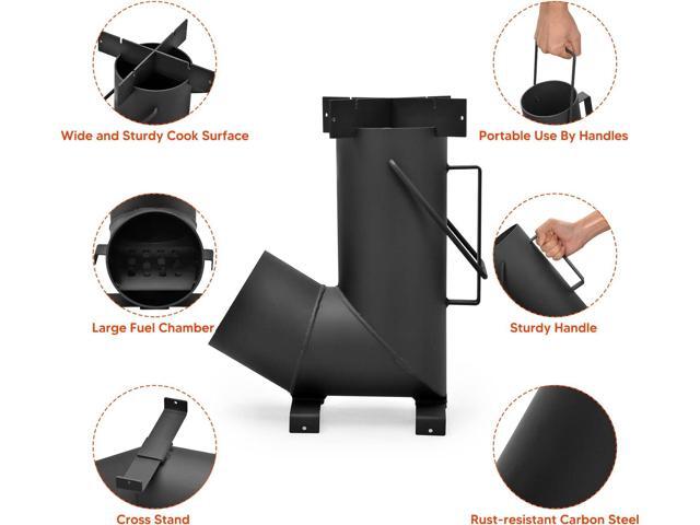 Stanbroil Camping Rocket Stove for Outdoor Cooking, Portable Wood Burning Stove for Backyard, Camp Cooking and Emergency Situations
