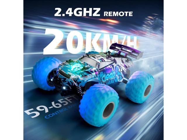 RC Cars,Remote Control Car RC Truck for Kids Boys Ages 4-7 8-12 Adults Toddler, Off Road Radio Controlled Toy with LED Lights,20KMH,40Mins,2.4Ghz