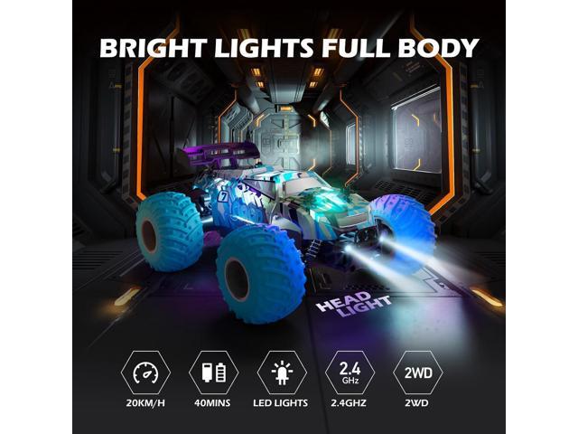 RC Cars,Remote Control Car RC Truck for Kids Boys Ages 4-7 8-12 Adults Toddler, Off Road Radio Controlled Toy with LED Lights,20KMH,40Mins,2.4Ghz