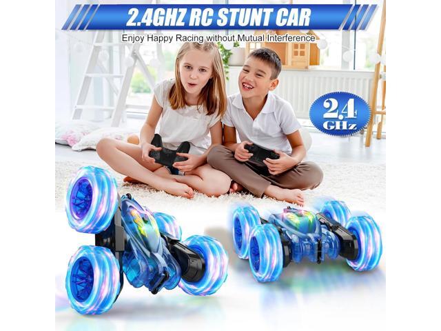 Remote Control Car,Rechargeable Fast Direct Charging RC Cars for Kids with Colorful Light,Double-Sided 360° Rotating RC Stunt Car 4WD RC Truck Car...
