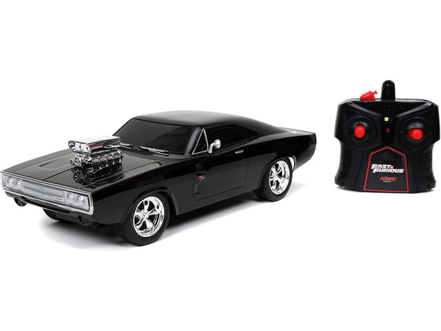 Jada Toys Fast & Furious 1:16 1970 Dodge Charger RT Remote Control Car 2.4 GHz Black, Toys for Kids and Adults, Glossy Black (97584)