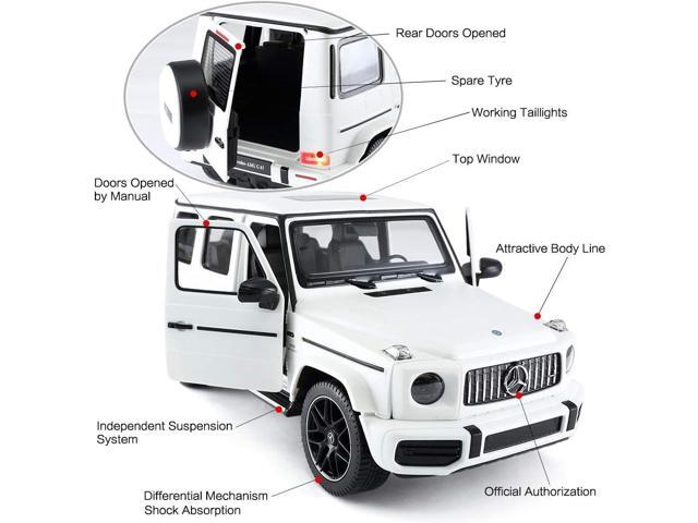 RASTAR Off-Road Remote Control Car, 1:14 Mercedes-AMG G63 R/C Off-Roader Toy Car, Doors Open/Working Lights - White/2.4Ghz