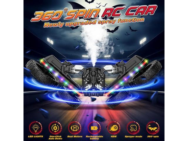 Remote Control Car,RC Cars with Sides Light and Headlights,360°Rotating 4WD Off-Road RC Stunt Car,2.4Ghz All Terrain Toy Car for Boys Age 4-7 Kids...