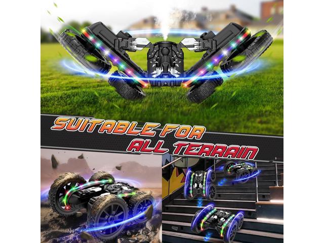 Remote Control Car,RC Cars with Sides Light and Headlights,360°Rotating 4WD Off-Road RC Stunt Car,2.4Ghz All Terrain Toy Car for Boys Age 4-7 Kids...