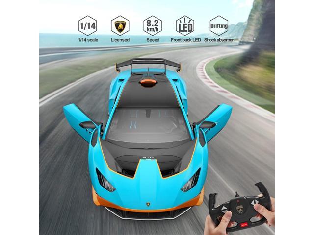 RASTAR Lamborghini RC Car R/C 1/14 Lamborghini Huracán STO Model Car Blue Lamborghini Toy Car 2.4Ghz Remote Control Car for Boys 8-12