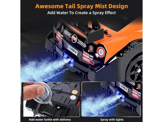 RC Drift Car 2.4GHz 1:16 Scale 4WD High Speed Remote Control Cars Vehicle with LED Lights Two Batteries and Drifting Tires Racing Sport Toy Cars...