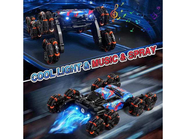 Sunrad 8WD Gesture Sensing RC Stunt Car with Spray & Light & Music for Kids Age 6-8-13, Spider Hand Remote Control Car 2.4Ghz Double-Sided Climbing...