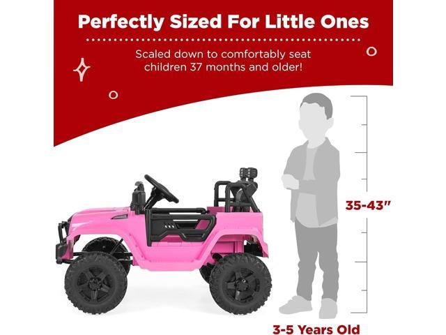 Best Choice Products 12V Kids Ride On Truck Car w/Parent Remote Control, Spring Suspension, LED Lights, AUX Port - Pink