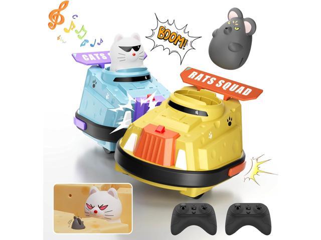 2 Pack Remote Control Car, RC Ejecting Bumper Car for Kids, Cat and Rat War Cheese Bumper Car, Car Toys for Ages 5-7, Christmas Birthday Gifts Toys...
