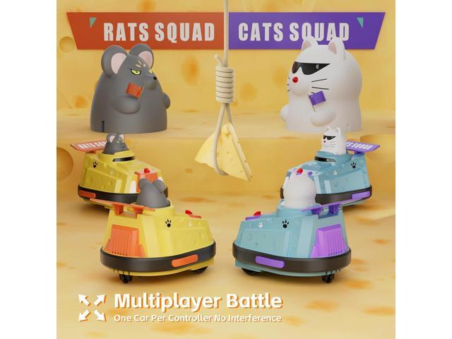 2 Pack Remote Control Car, RC Ejecting Bumper Car for Kids, Cat and Rat War Cheese Bumper Car, Car Toys for Ages 5-7, Christmas Birthday Gifts Toys...