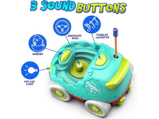 Remote Control Car for Toddlers, Toddler Toys for 18+Months RC Cars with LED Lights & Music, Dinosaur Toys for Kids 2 3 4 5 Years Old, Birthday...