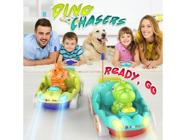 Remote Control Car for Toddlers, Toddler Toys for 18+Months RC Cars with LED Lights & Music, Dinosaur Toys for Kids 2 3 4 5 Years Old, Birthday...