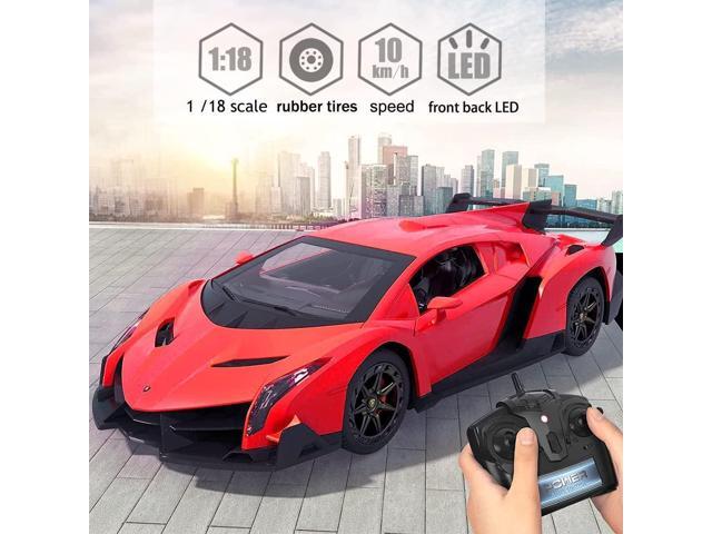 Remote Control Car RC Cars Racing Car 1:18 Licensed Toy RC Car Compatible with Lamborghini Model Vehicle for Boys 6,7,8 Years Old Halloween, red