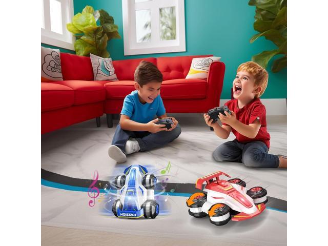 Upgraded Remote Control Car 360° Spins RC Car 2- in-1 Anti-Gravity RC Racer Wheelie Drift Stunt Car with Lights & Music Birthday Gifts Toys for 6 7 8...