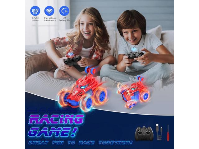 Remote Control Car RC Cars Toys,Cool Rechargeable Stunt RC Car with 360 Flips 4WD Wheel with Bright Light,Fun Outdoor Toys Gifts for Kids Birthday...