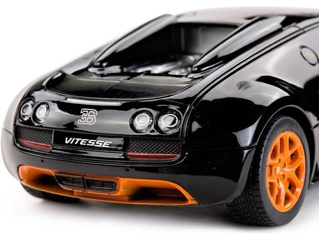 RASTAR RC Car 1:24 Bugatti Veyron 16.4 Grand Sport Vitesse Radio Remote Control Racing Toy Car Model Vehicle, Black/Orange