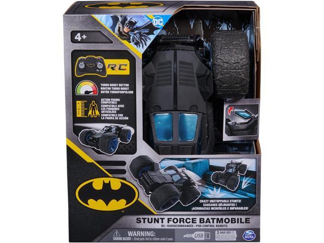 DC Comics, Batman Stunt Force Batmobile, Indoor Remote Control Car, Turbo Boost & Crazy Stunts, Collectible Super Hero Kids Toys for Boys and Girls 4+
