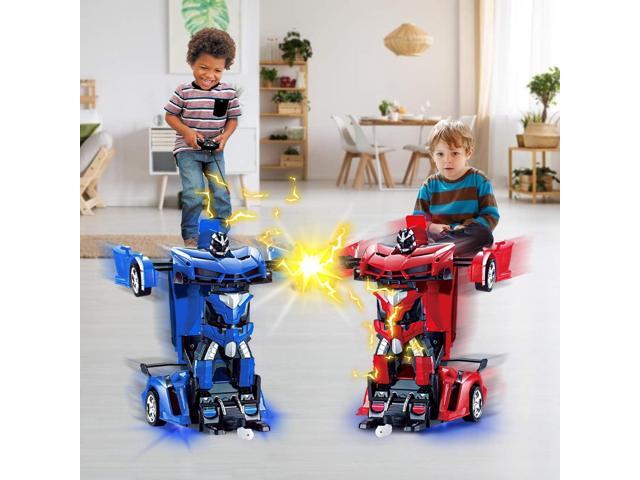 AMENON Remote Control Transform Car Robot Toy for Boys Kids Teens Toys with Lights RC Car 2.4Ghz 1:18 Rechargeable 360°Rotating Race Car Toys...