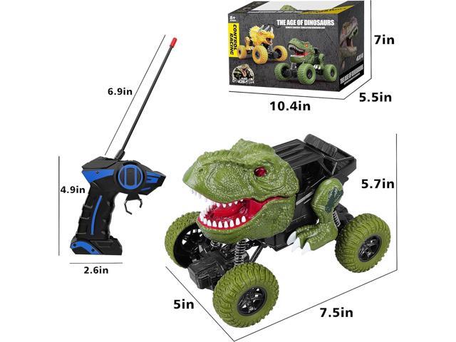 Remote Control Dinosaur Car for Kids Boys, 2.4Ghz All Terrain Remote Control Dinosaur Truck with Light, Rechargeable 4WD Off Road RC Car Toys for...