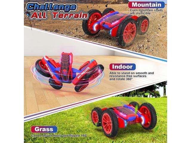 Spider Remote Control Car for Kids - 2.4Ghz Fast RC Stunt Cars, 360° Rotating 4WD RC Crawler with Lights, Rechargeable Car Toy for Boys Ages 6 7 8...