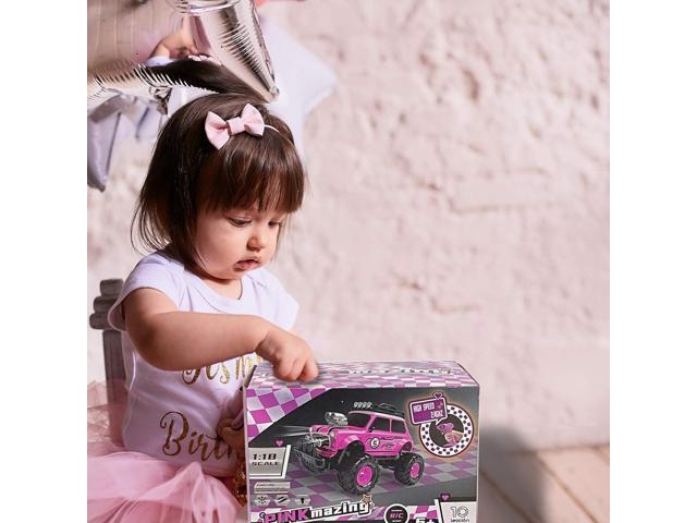 10Leccion Remote Control Car for Girls, Pink RC Truck with Two Rechargeable Batteries, Toys for 3,4,5,6,7,8 Year Old Girls, Birthday Ideas for...