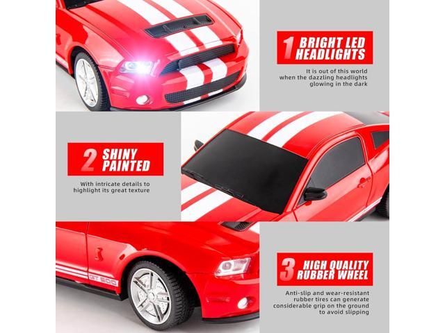 BDTCTK Remote Control 1/24 Ford Mustang Shelby GT500 RC Model Car, Toys for Kids and Adults Red