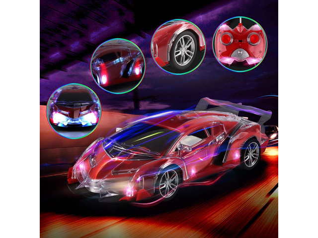 Light Up RC Remote Control Racing Car - 1:20 Scale Radio Control Sports Car with Flashing LED Lights - Ideal Gift Toy for Kids