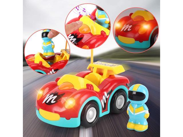 Liberty Imports My First Cartoon RC Remote Control Cars for Toddlers Ages 1-3, Radio Control Toy for Baby, Kids 18 Months+ (2 Pack)