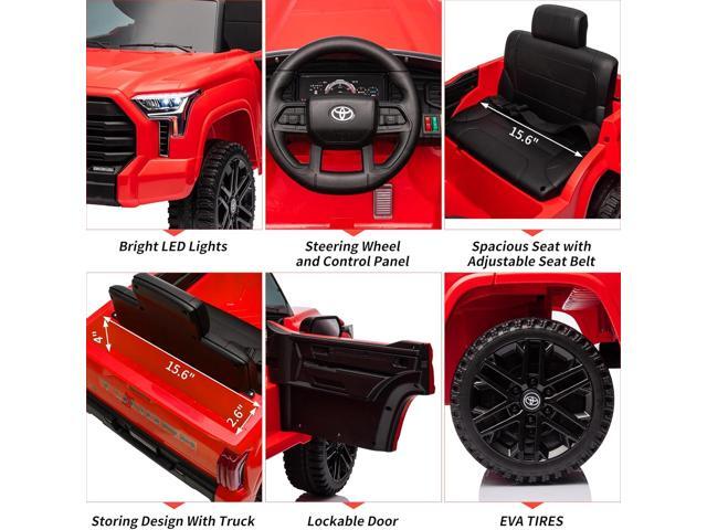 12V Ride on Car for Kids, Licensed Toyota Ride on Truck, Battery Powered Electric Car with Remote Control, MP3, LED Lights, Suspension System,...