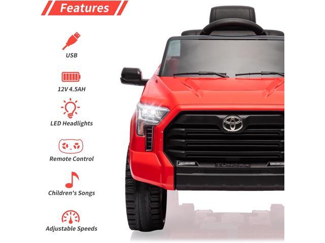 12V Ride on Car for Kids, Licensed Toyota Ride on Truck, Battery Powered Electric Car with Remote Control, MP3, LED Lights, Suspension System,...