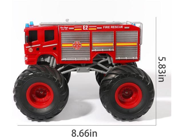 Remote Control Fire Truck Monster Truck Toy,1/18 RC Fire Truck,2.4GHz Offroad Hobby RC Racing Car with LED, High Speed, Best Gift for Kids
